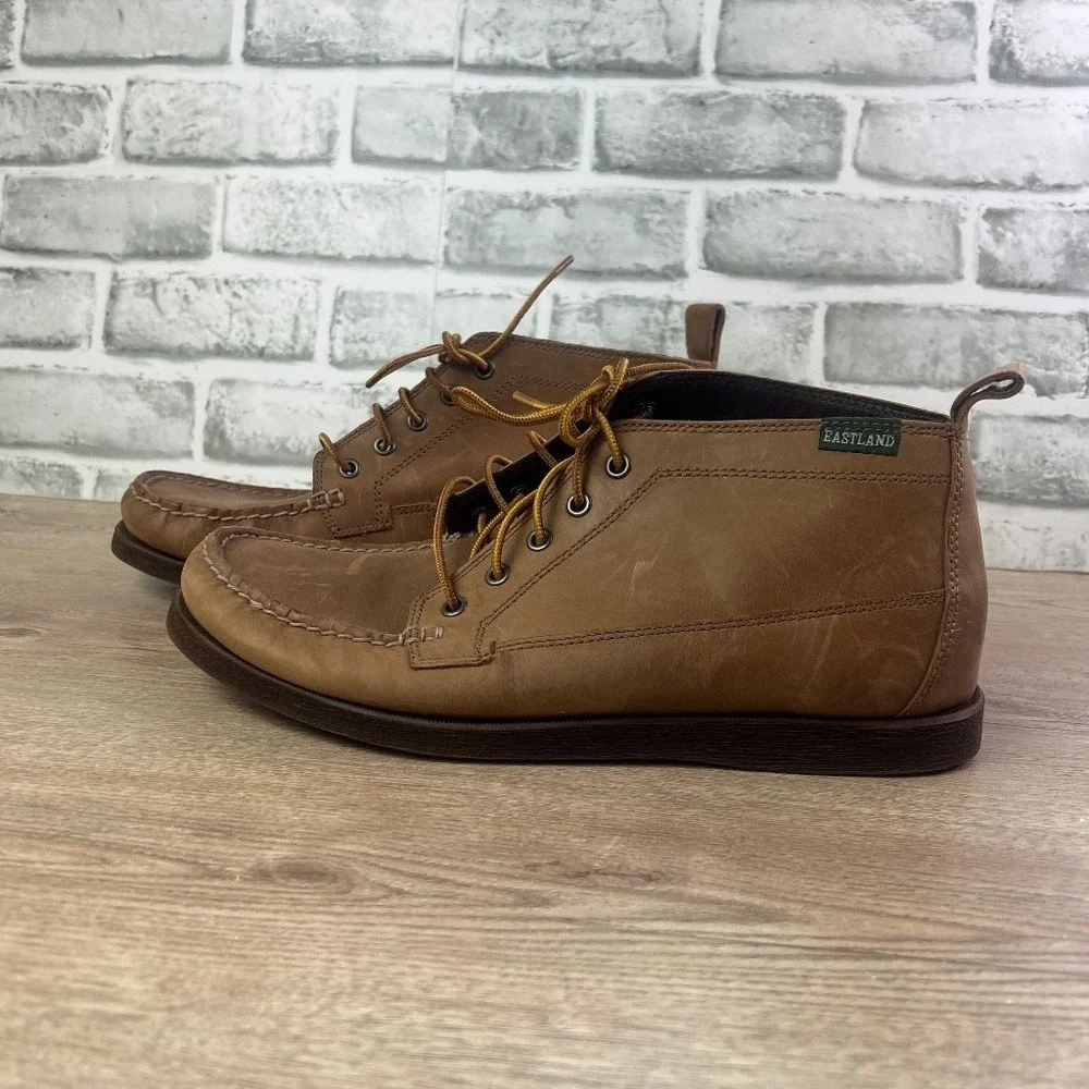 Eastland Seneca Camp Moc Chukka Boots Brown Leather Size 10.5